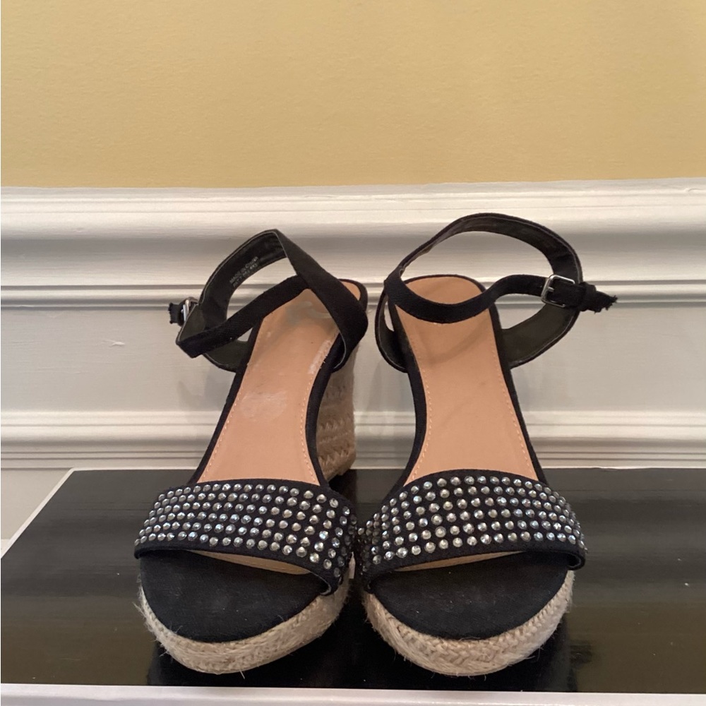 Report Black Canvas And Rhinestone Shoe